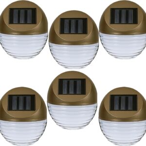 Solar Fence Wall Lights – White LED – Pack of 6