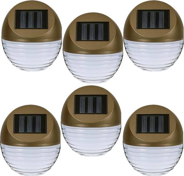 Solar Fence Wall Lights – White LED – Pack of 6