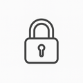 Secure Checkout icon – black lock outline flat style