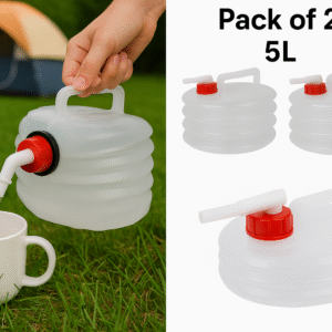 5L Folding Water Canisters with Tap – 2-Pack BPA-Free Collapsible Camping Containers