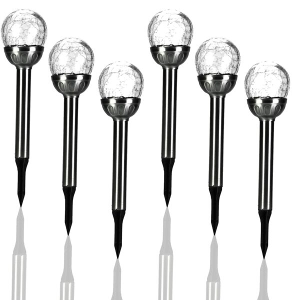 Mini Solar Crackle Ball Lights – RGB Colour Changing Outdoor Stake Lights