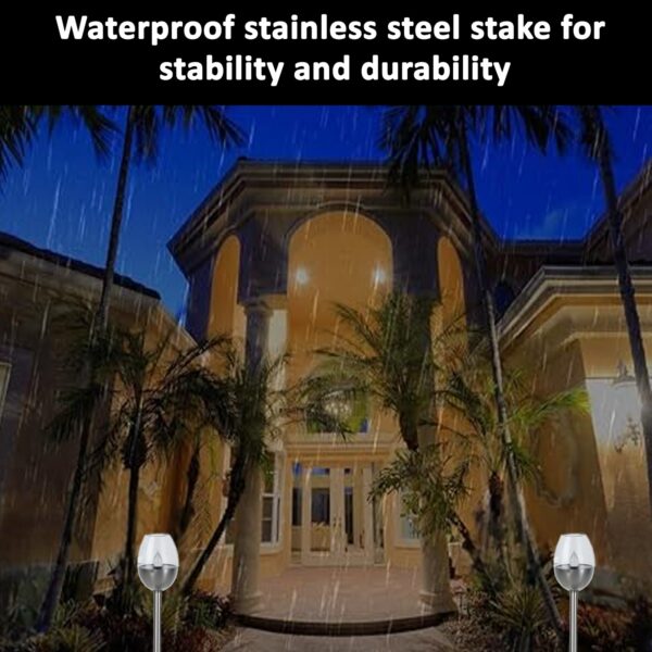 6pk Solar LED Stake Lights Flame Effect Garden Lamps Outdoor Large Candle Style - Image 6