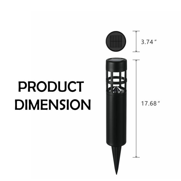 6PCS Solar Bollard Stake Lights – Outdoor LED Pathway Garden Post Lamps - Image 5