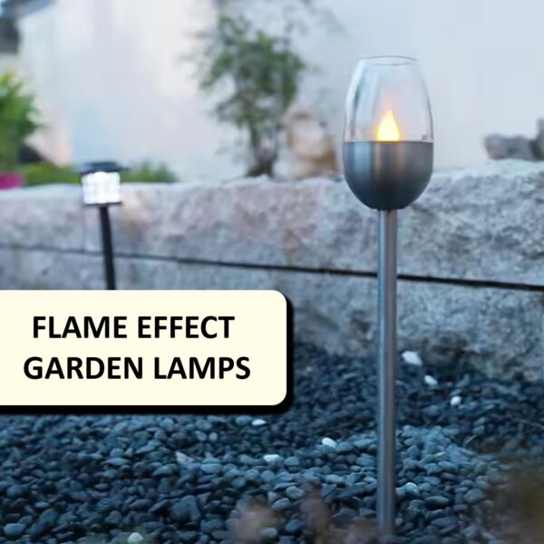 6pk Solar LED Stake Lights Flame Effect Garden Lamps Outdoor Large Candle Style - Image 2